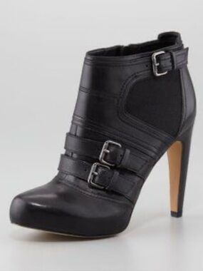 Sam Edelman Kenley Black Leather Moto Ankle Bootie Size 9 / EU 41 NIB C2508L1